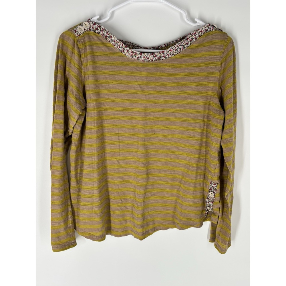 Anthropologie POSTMARK Laurel Woods boat neck long-sleeve tee Sz M Boho Nature